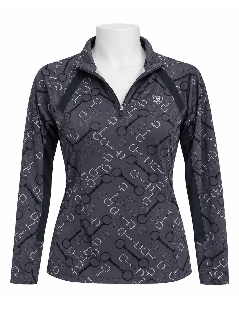 Size M Ariat Women’s AriatTEK Horse Bit Print 1/4 Zip Equestrian Top